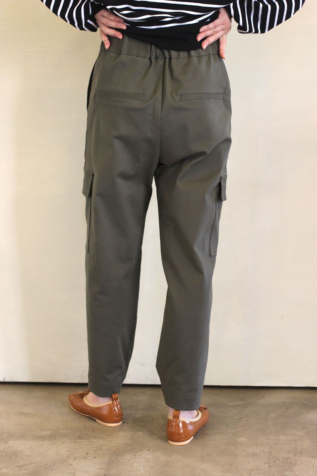 ツイルストレッチカーゴパンツ オリーブ