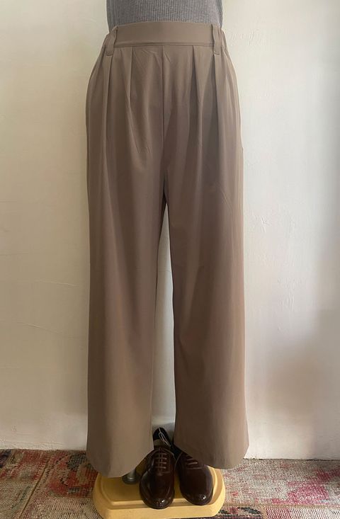 ICE TOUCH 接触冷感厚ワイドストレートパンツ モカ