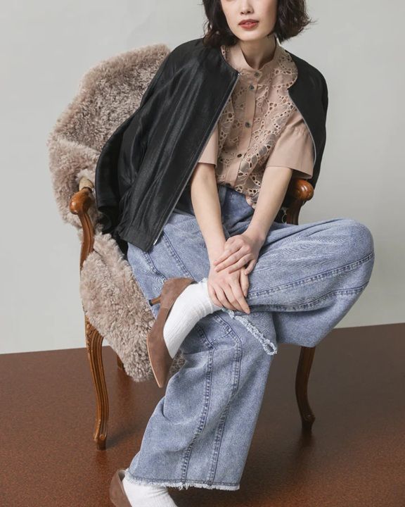 テンセルデニムバレルパンツ バイオウォッシュ