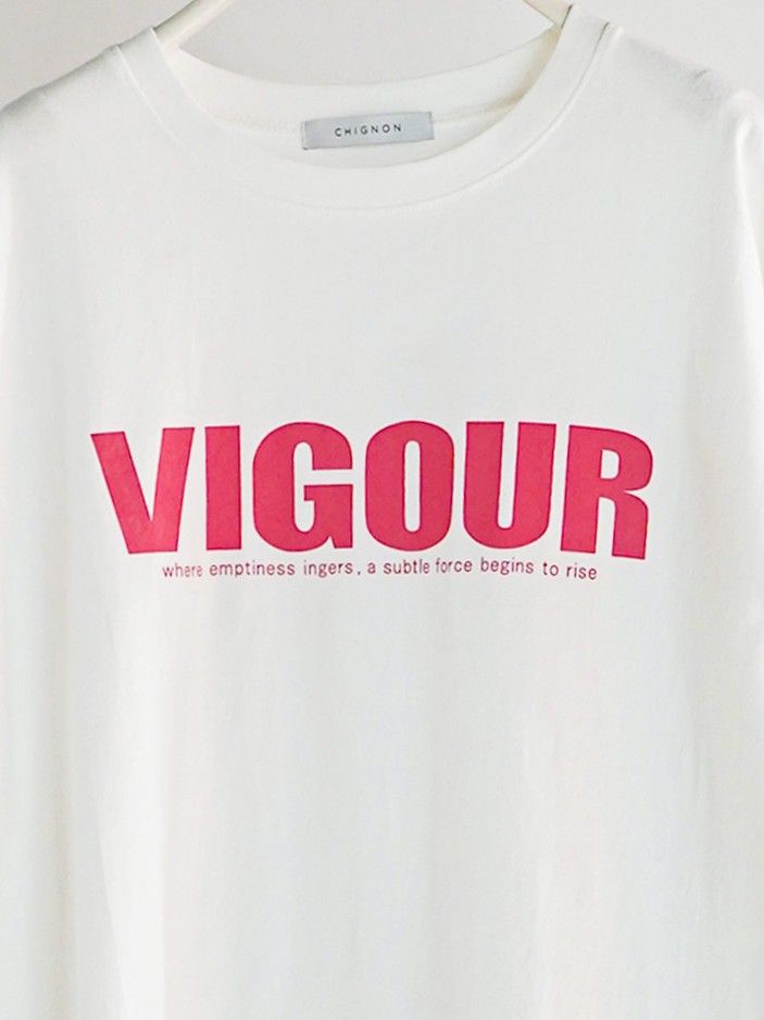 [8461-102KK] ”VIGOUR”プリントTee ホワイト