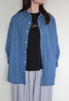 ドルマンデニムシャツ ブルー