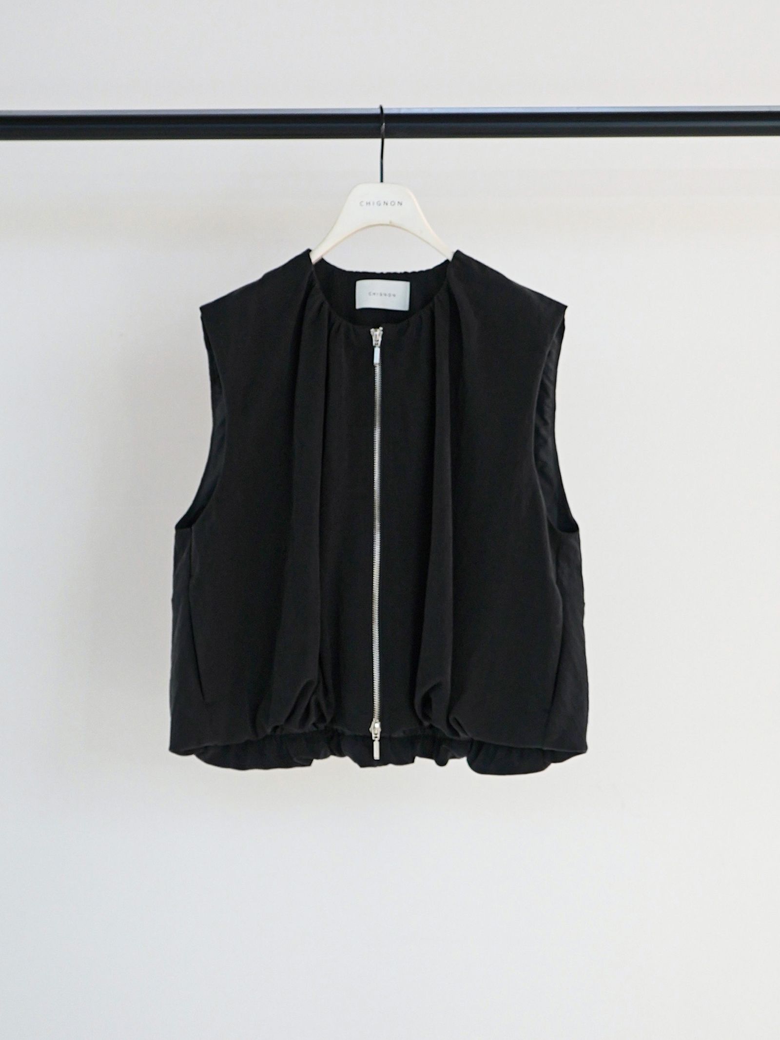 [4261-025MK] ダブルジップバルーンジレ ブラック