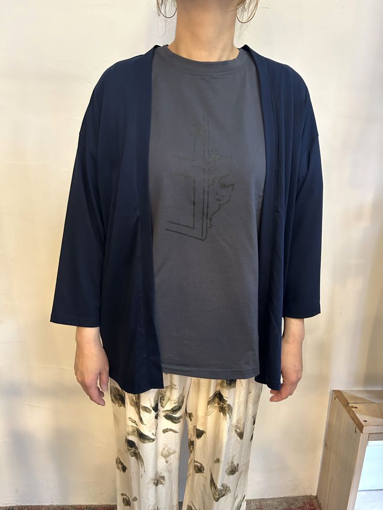 ミドル丈トッパーカーディガン ネイビー