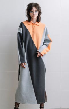 ポロシャツワンピース オレンジ