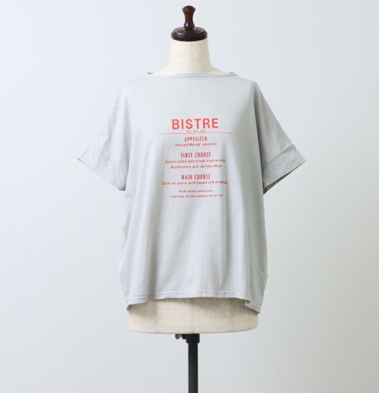 BISTREプリントコンフィシャツ ブラックxオフ