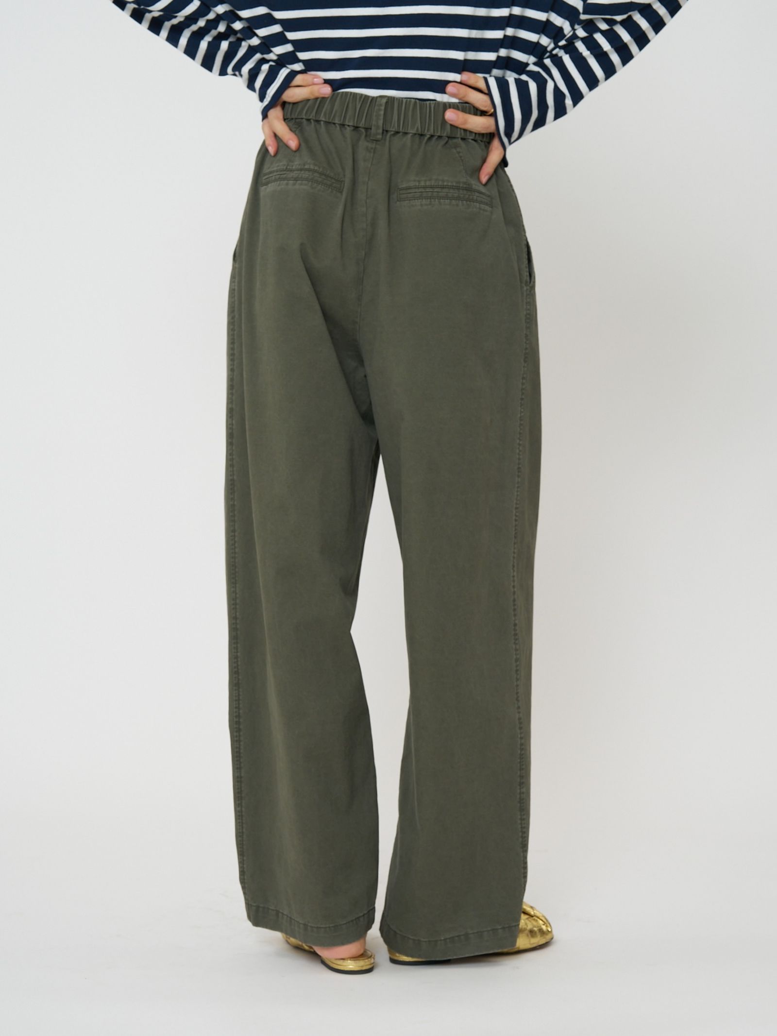 [3261-045BT] ウォッシュドチノPT カーキ