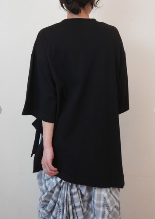 2WAYリーフフォトプリントレイヤードTシャツ ブラック
