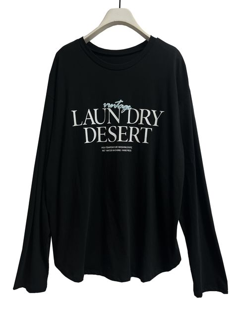 [8456-497KK] LAUNDRY発泡ロゴTee ブラック