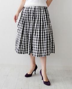 神戸・山の手スカート ギンガムチェックL ミモレ