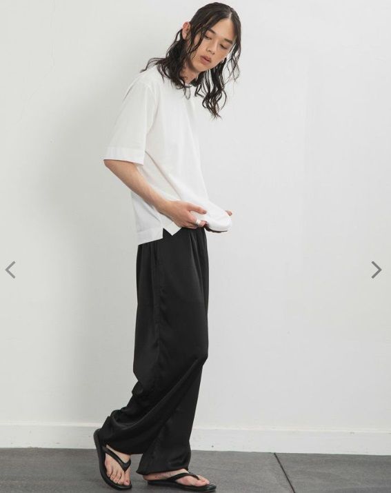 5分袖Tシャツ 白豆