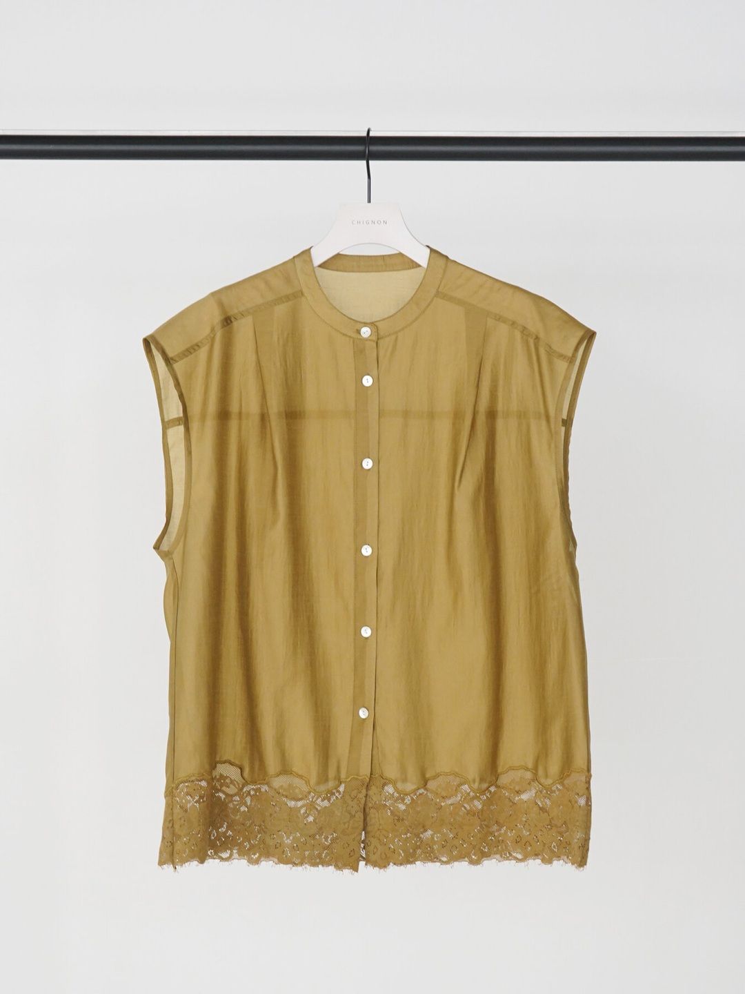 [1563-685NH] レースシアーフレンチBL ライトカーキ