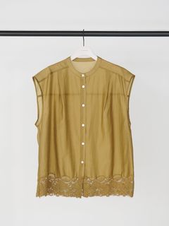 [1563-685NH] レースシアーフレンチBL ライトカーキ