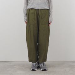 ムラ糸ミリタリー バックサテン クラフトパンツ カーキ
