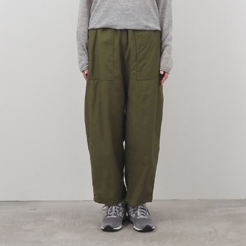 ムラ糸ミリタリー バックサテン クラフトパンツ カーキ