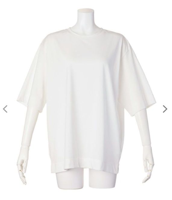 5分袖Tシャツ 白豆