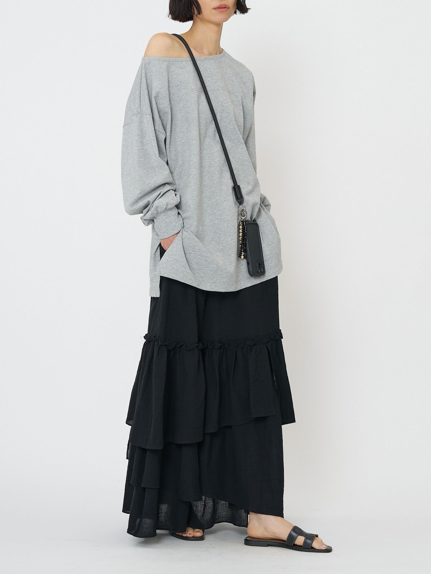 [8261-015KK] 度詰天竺ボートネックロンT グリーン