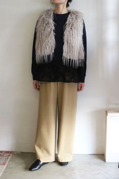 ロングファーニットベスト ライトグレー