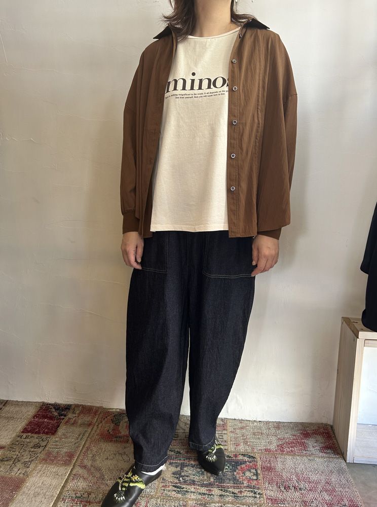 ビンテージブロードフリルシャツ オフグレー