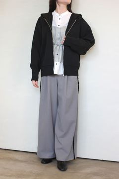 ダンボールニットパーカーブルゾン ブラック