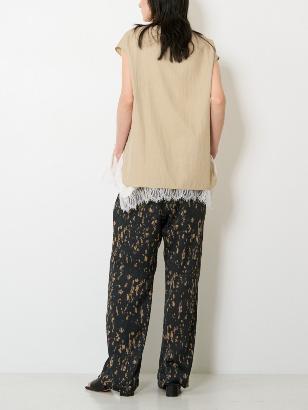 [3963-628MK] レオパードストレートイージーPT ブラック