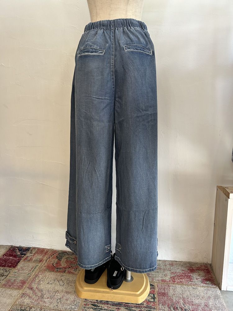 テンセルデニムワイドパンツ ブルー