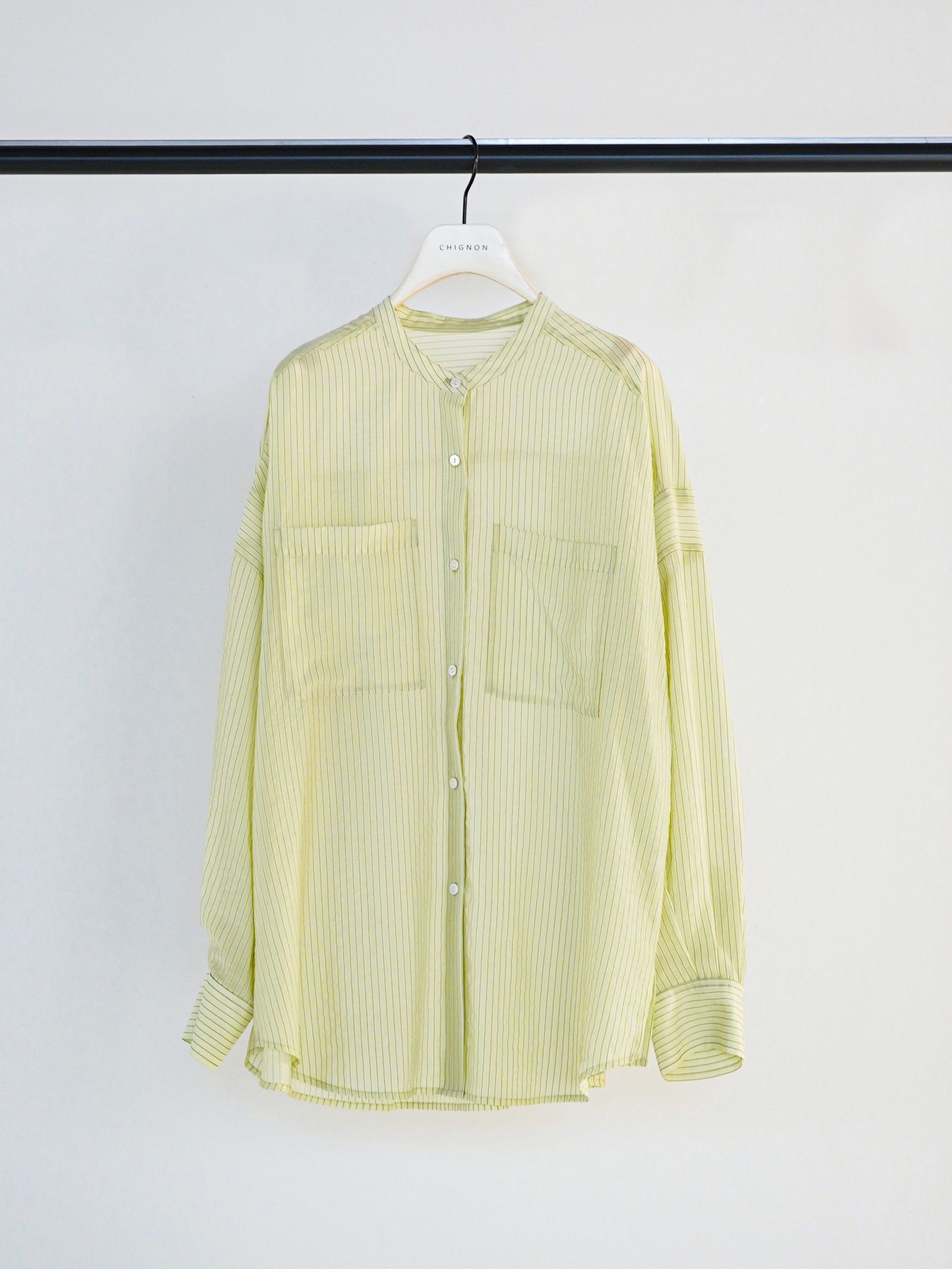 [1861-005KK] シアーストライプオーバーSH ミント