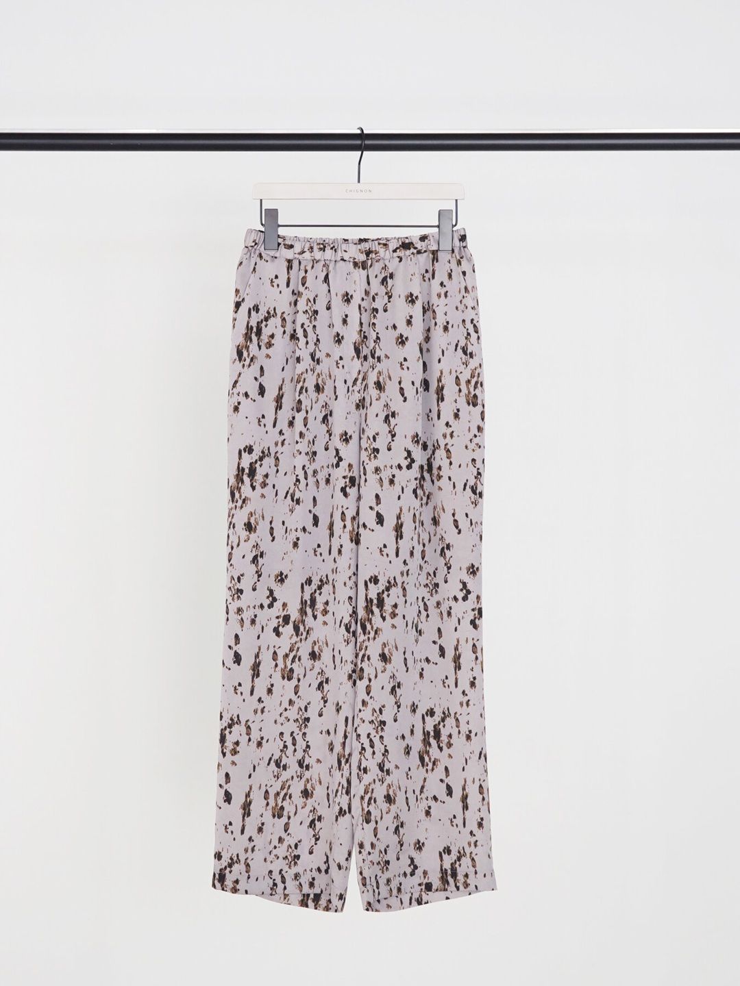 [3963-628MK] レオパードストレートイージーPT パープル