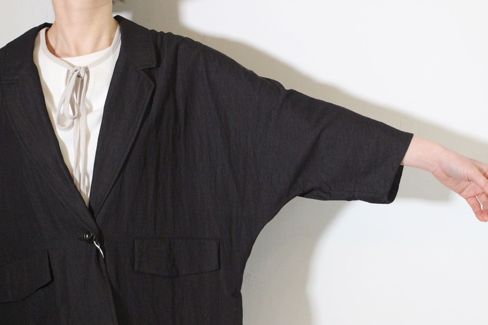 [4861-006KK] リラックスツイルドルマンJK ブラック