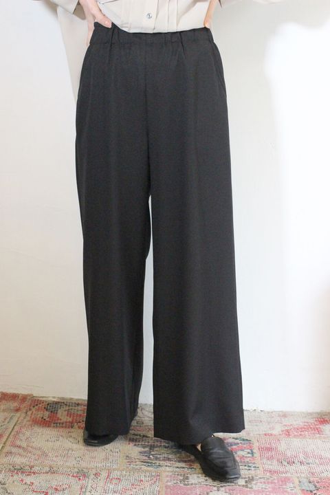 ソフィーツイルストレッチワイドイージーパンツ ブラック