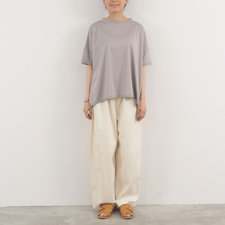 強撚天竺ワイドTシャツ グレー