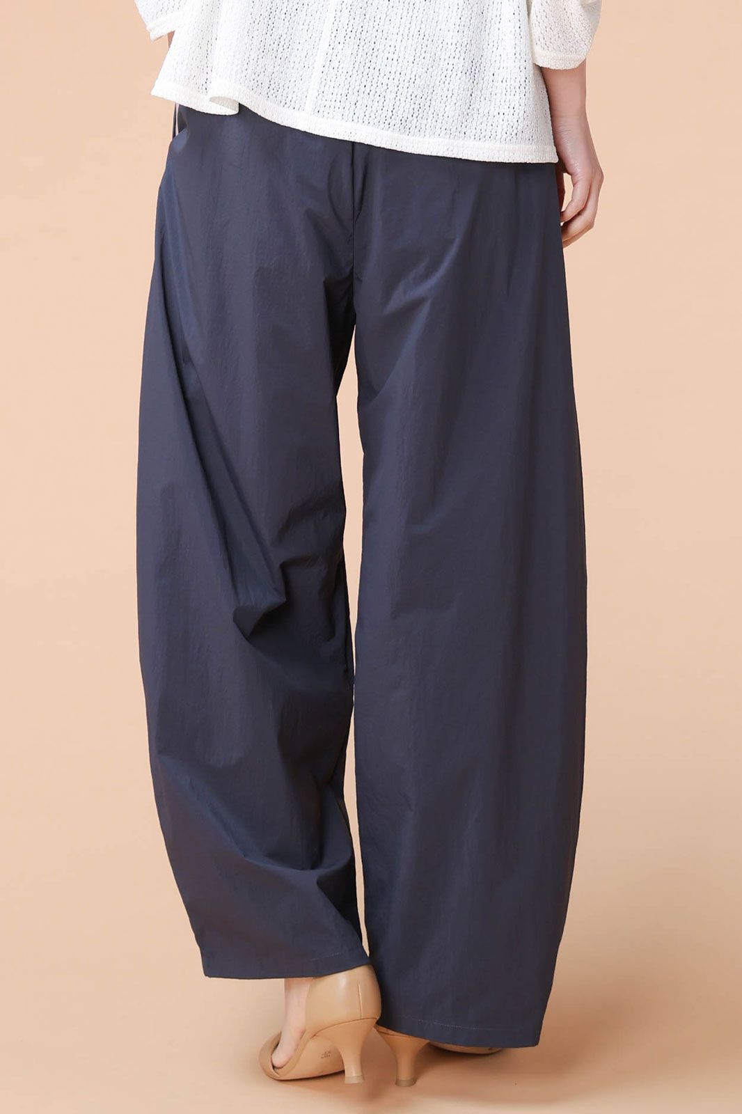 ライトナイロンワイドパンツ ネイビー