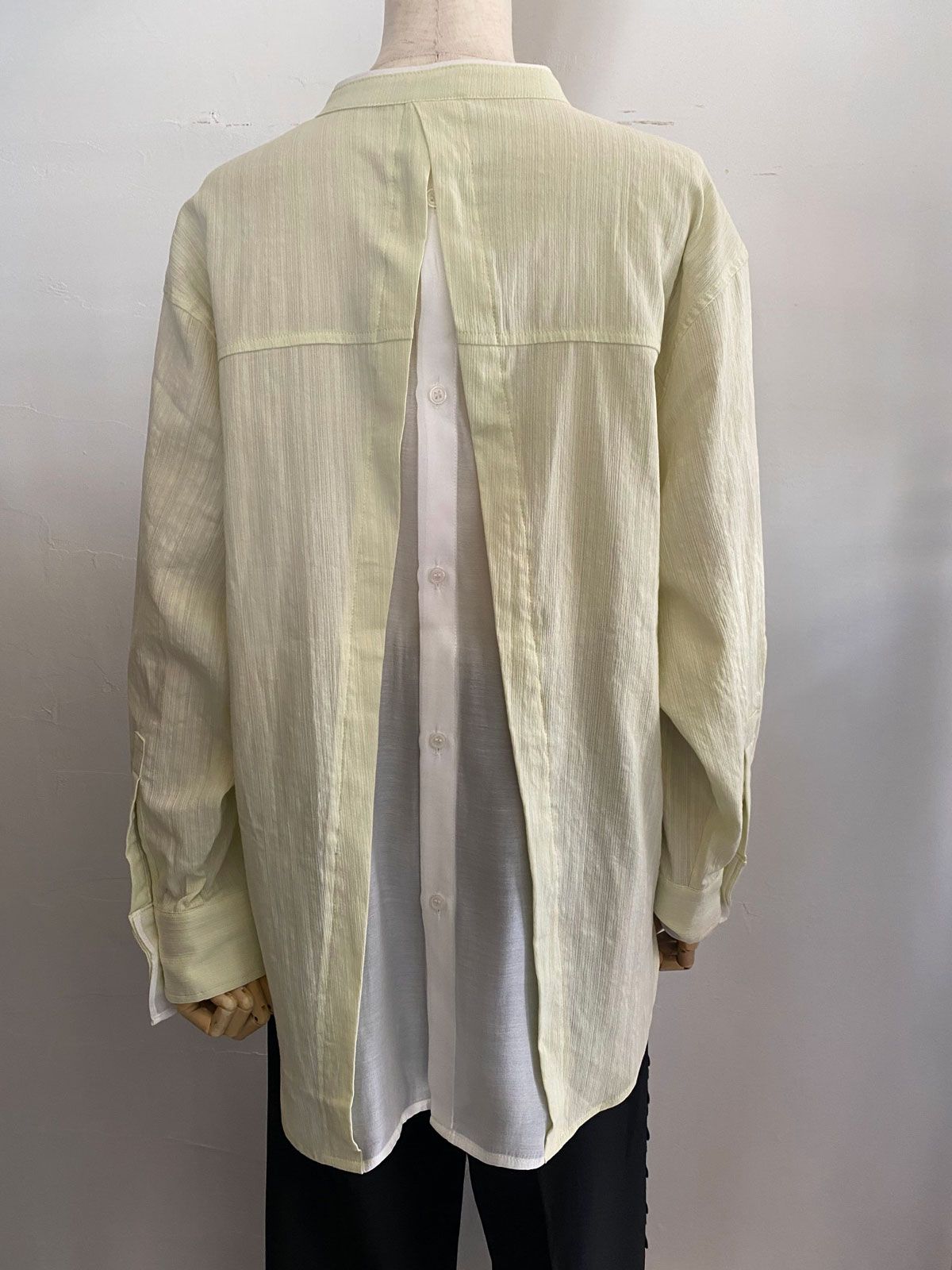 スプリングスラブ レイヤード風シャツ メローイエロー