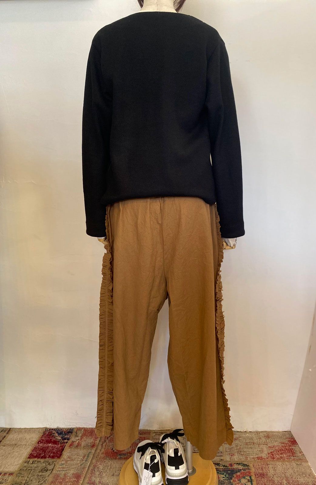 シーチングハンドワッシャー フリンジパンツ コヨーテ