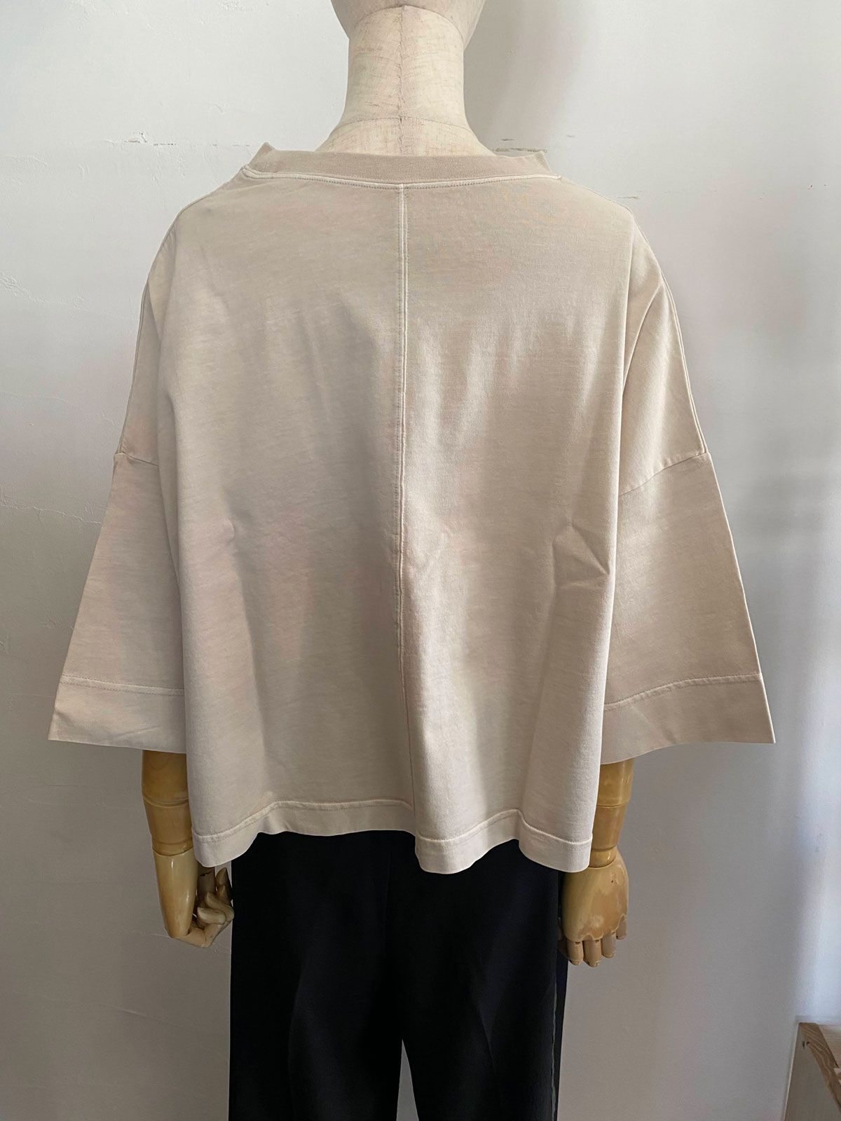 ピグメント製品染め オーバーロゴT オフベージュ