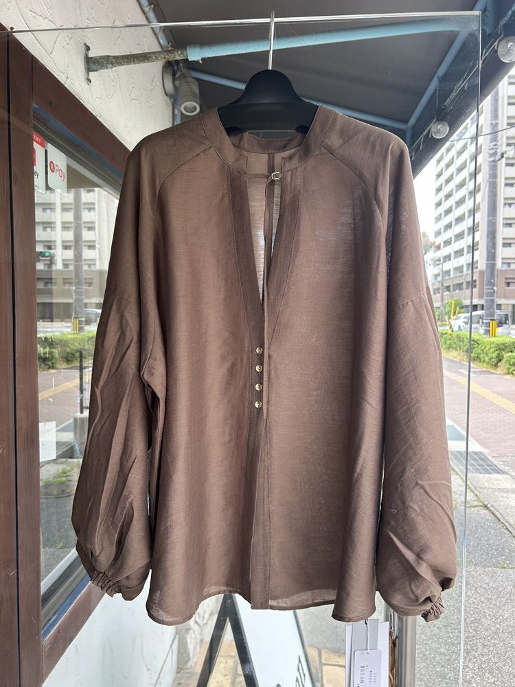 REVERSIBLE SHEER SHIRT ブラウン