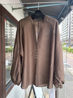 REVERSIBLE SHEER SHIRT ブラウン