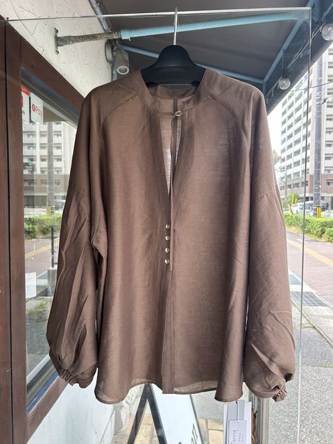 REVERSIBLE SHEER SHIRT ブラウン
