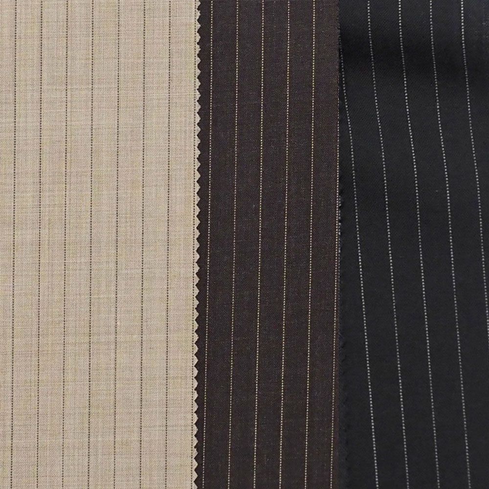 トロストライプ タックワイドパンツ ブラウン