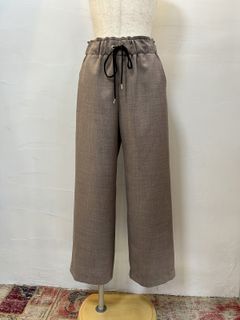 Reflaxキャンバスセミワイドパンツ モカ