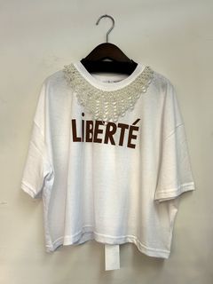 pearl necklace LOGO T ホワイト