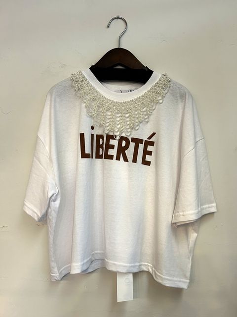 pearl necklace LOGO T ホワイト