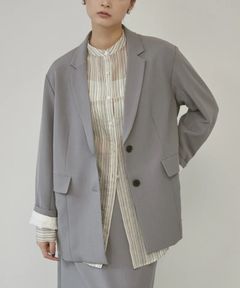 ストレッチポリツイルオーバージャケット グレー