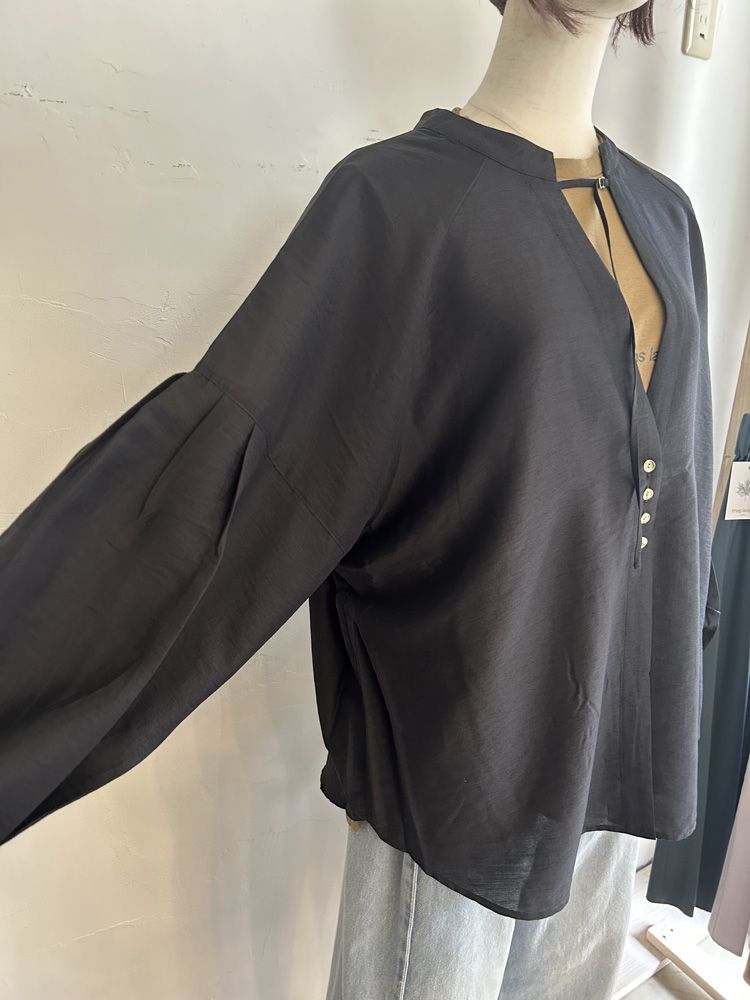 REVERSIBLE SHEER SHIRT ブラック