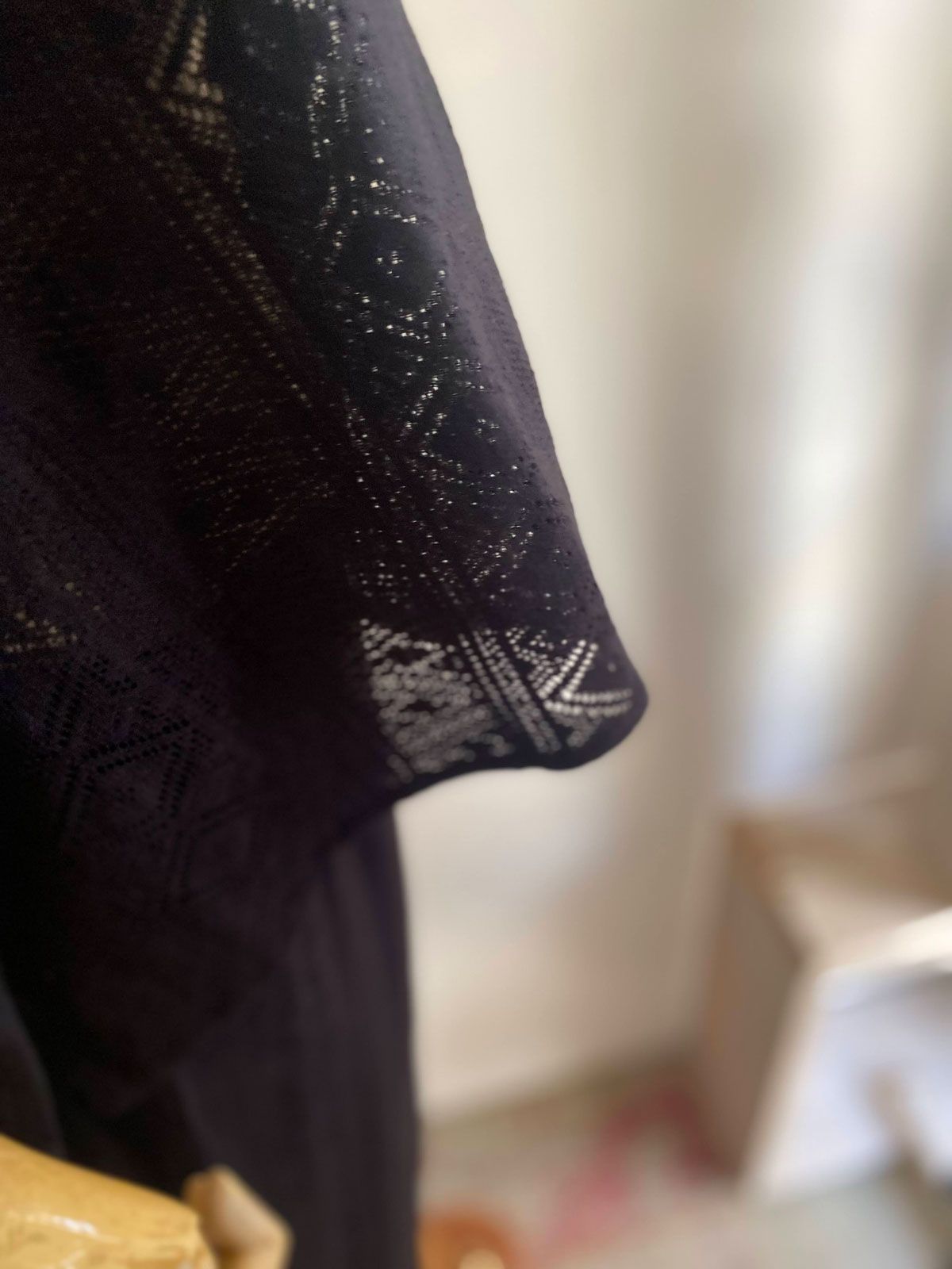 LACE SHORT-SLEEVE SHIRT ブラック