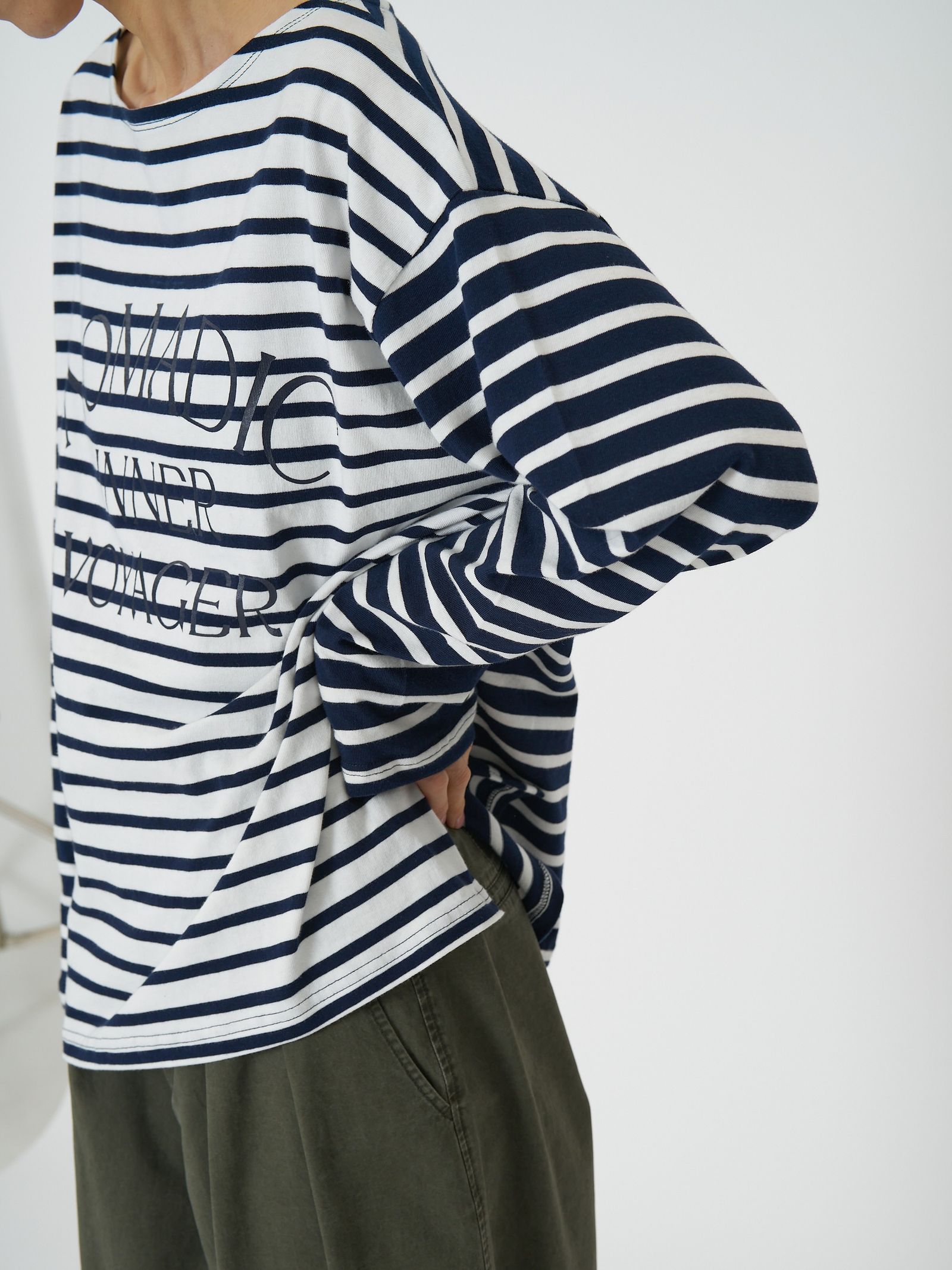 [8461-104KK] ボーダープリントロンTee ミックス