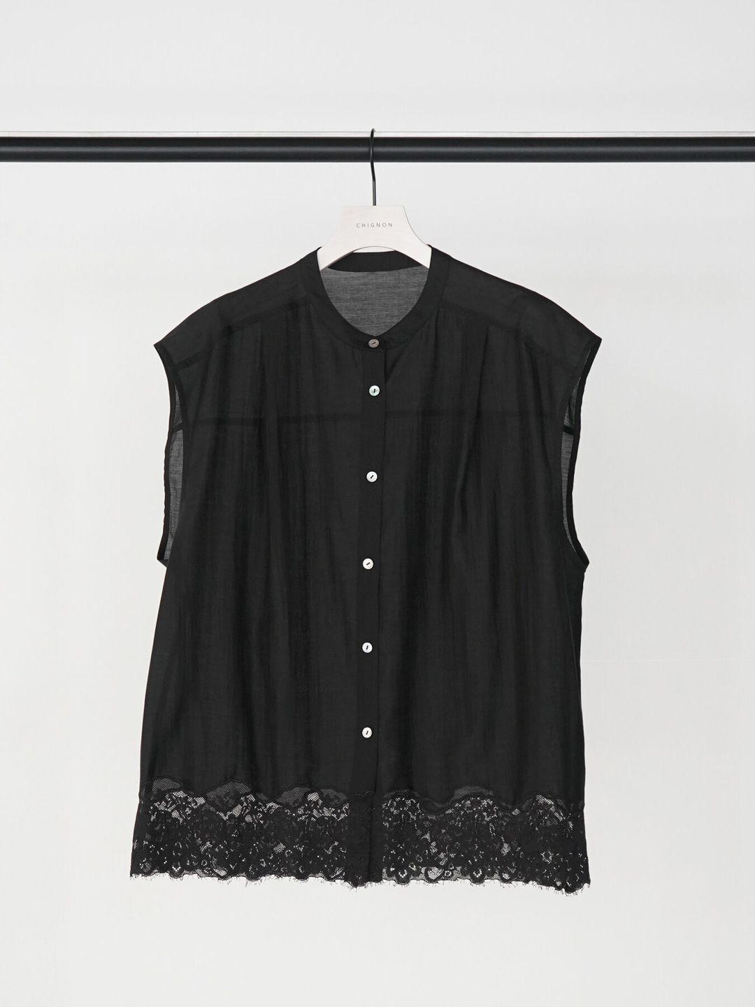 [1563-685NH] レースシアーフレンチBL ブラック