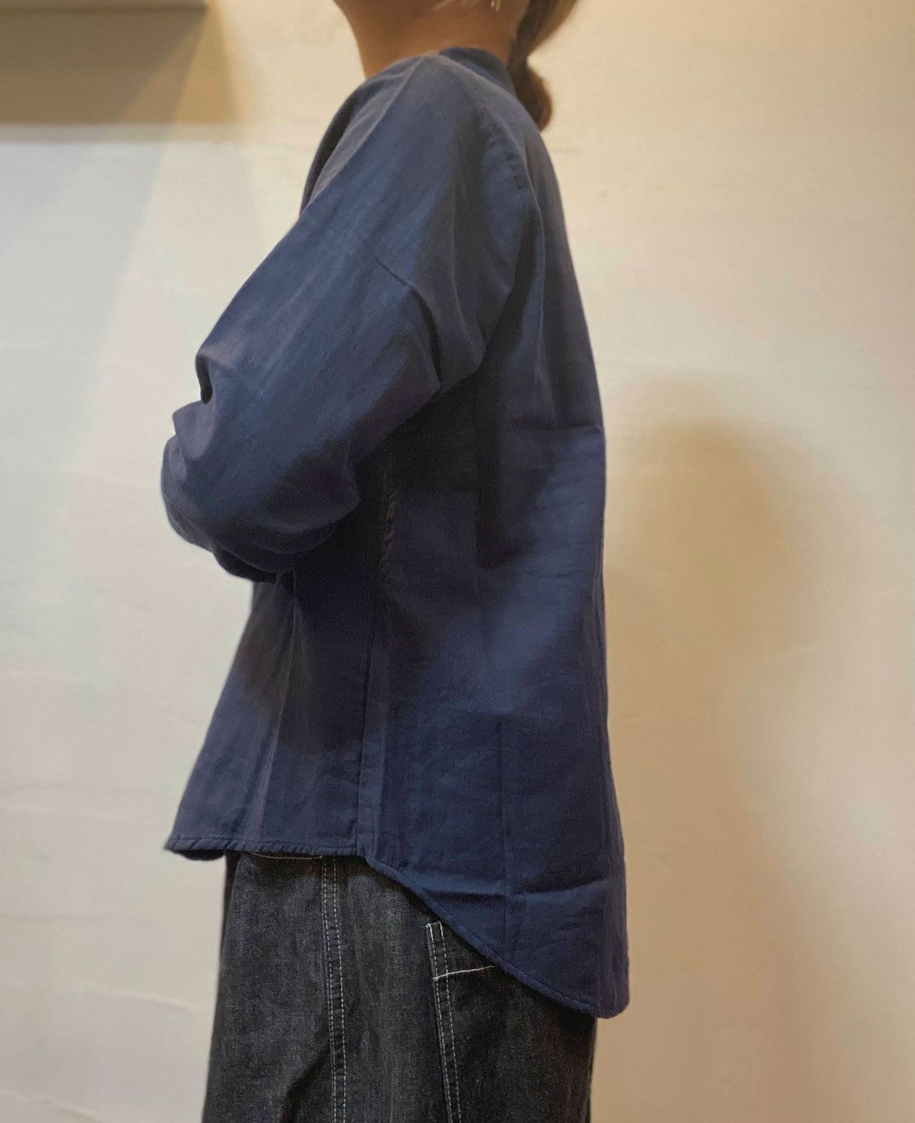 ダブルガーゼシャツ ネイビー