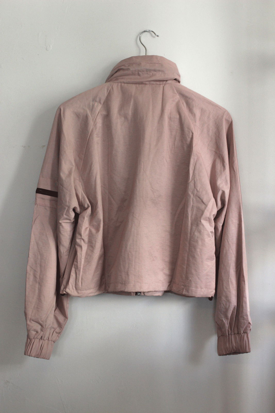 ラグランシャーリングジップショートブルゾン ピンク