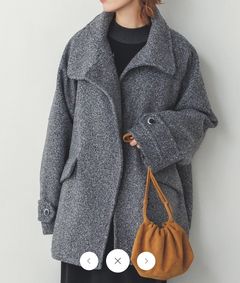 くるくるシャギーミディブルゾン グレー