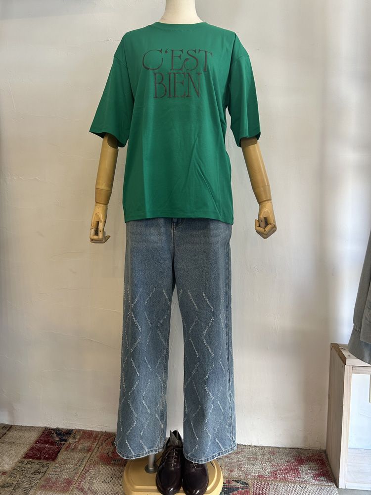 3DグリッターロゴTシャツ ダークブラウン